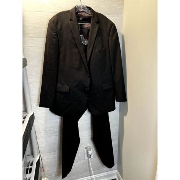 Perry Ellis Portfolio Men's Tonal Plaid 2 PC Wool Suit Jacket Pants - Picture 3 of 15